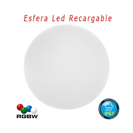 Esfera Luz Led Recargable RGBW 20cm