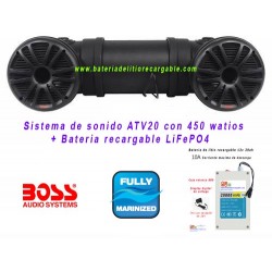 Sistema sonido ATV20 + bateria LiFePO4 20ah