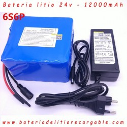 Bateria Li-ion recargable 24v 12000mAh