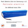 Pack bateria 36v 7Ah Li-ion Samsung o LG para patinetes