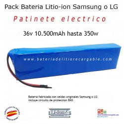 Pack bateria 36v 10Ah Litio...