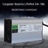 Cargador bateria 24v 20A LiFePo4 con caja de aluminio y ventilador