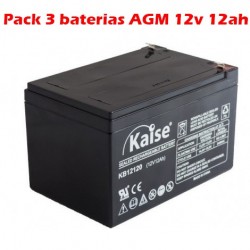 Pack de 3 baterias AGM 12v...