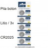 Pila de boton Litio Platinet CR2025 3v