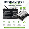 Pack Batería LiFePO4 12V 100Ah + Cargador 14.6V 10A