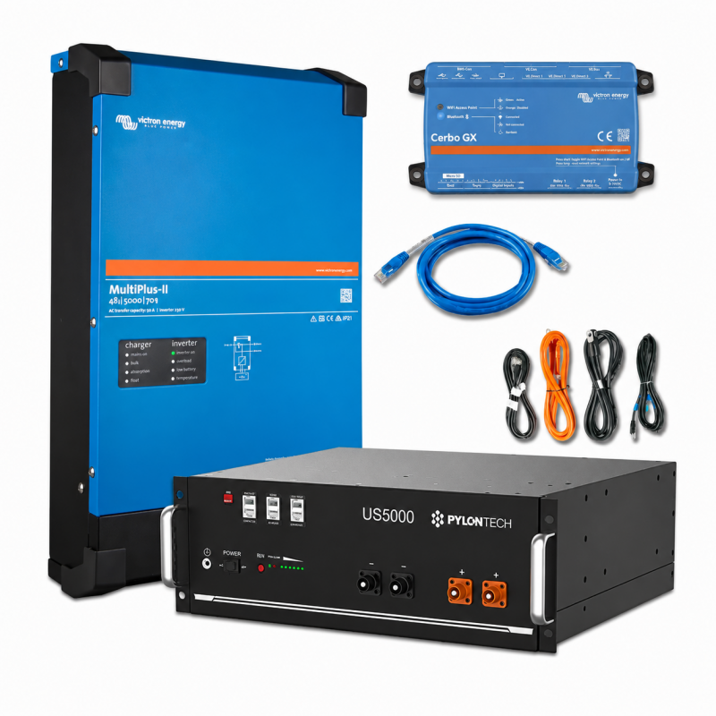 Kit Solar Aislada Victron MultiPlus-II 48/5000 + Pylontech US5000 + Cerbo GX
