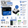 Batería Litio LiFePO4 12,8V 50Ah Ultimatron Bluetooth + Cargador 14,6V 10A