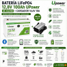 Pack Batería LiFePO4 12,8V 100Ah UPower + Cargador 14,6V 10A