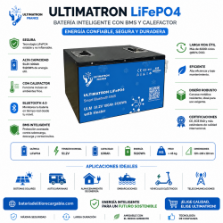 Batería Litio Ultimatron 48V 100Ah Bluetooth | LiFePO4 Marina