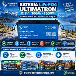 Batería LiFePO4 Ultimatron 12,8V 200Ah 2560Wh | Bluetooth