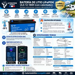 Batería LiFePO4 180Ah Ultimatron con Calefacción