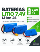 Baterías de Litio 7.4V Recargables - Packs Li-Ion 2S